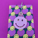 Kerstkaart Smiley Roze