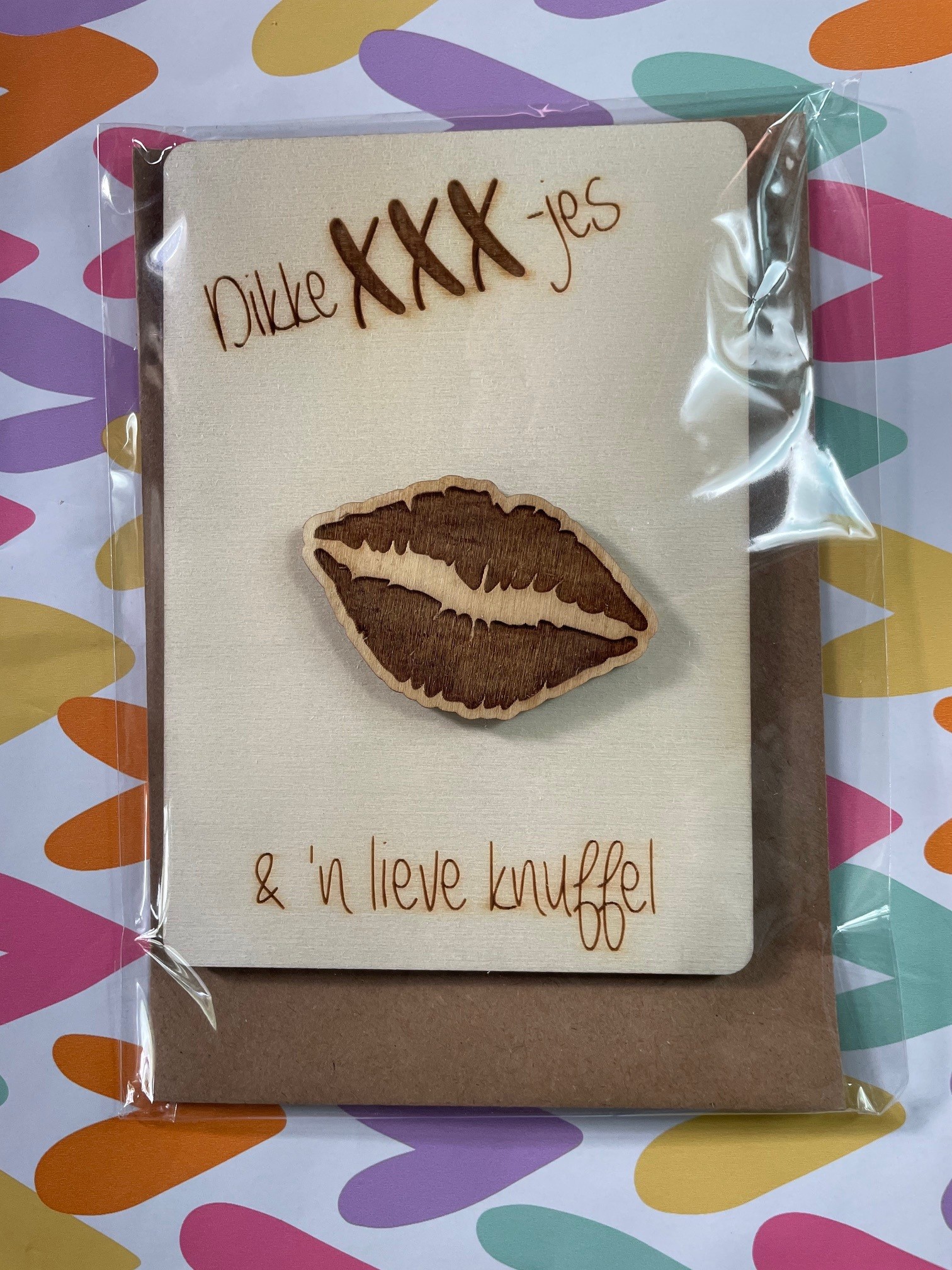 kus Houten kaart Kus en Knuffel - Image 1