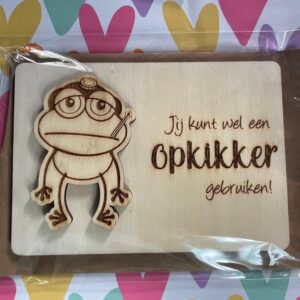 Houten kaart Opkikker