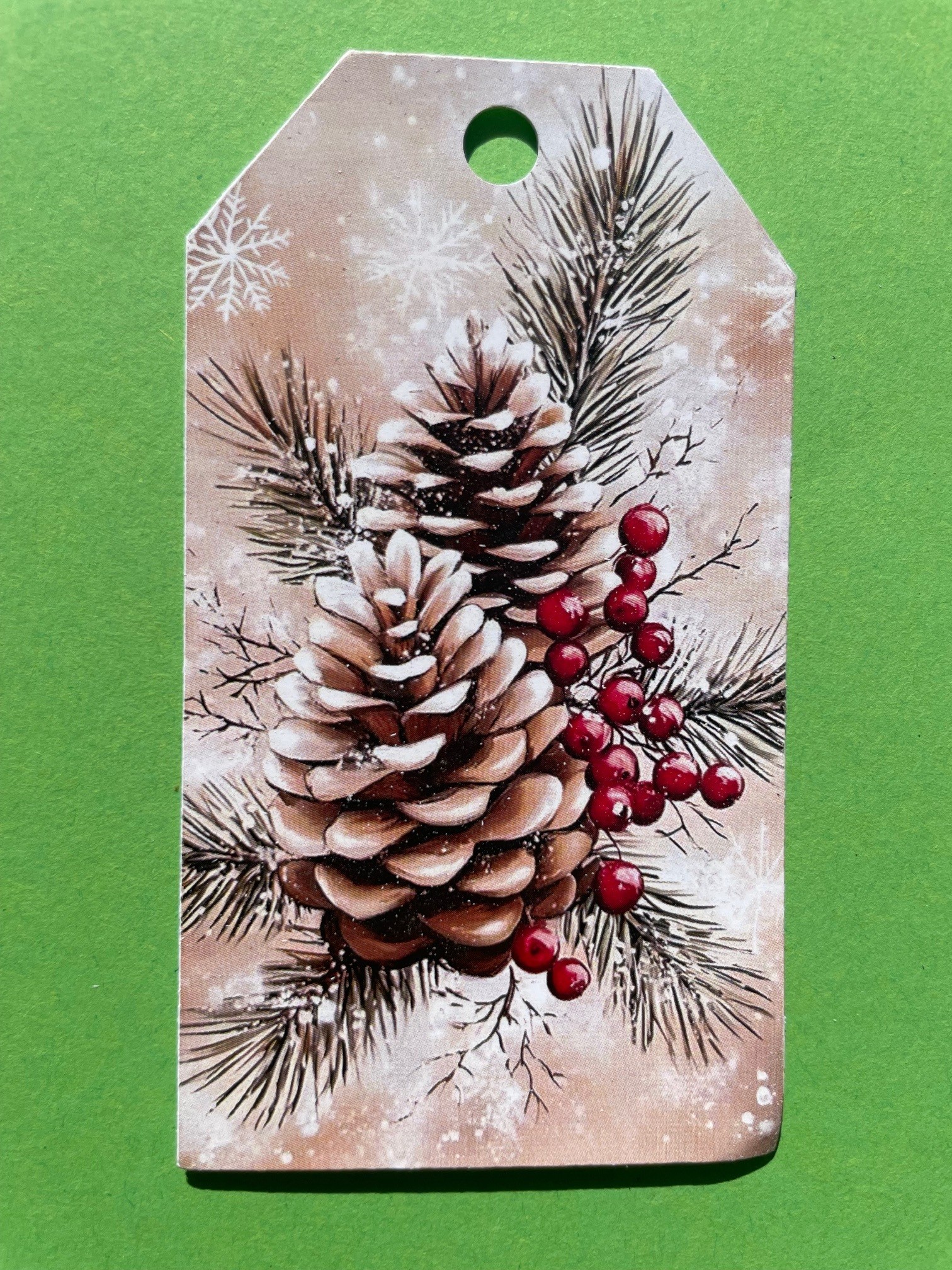 label dennenappel Cadeaulabel dennenappels - Image 1