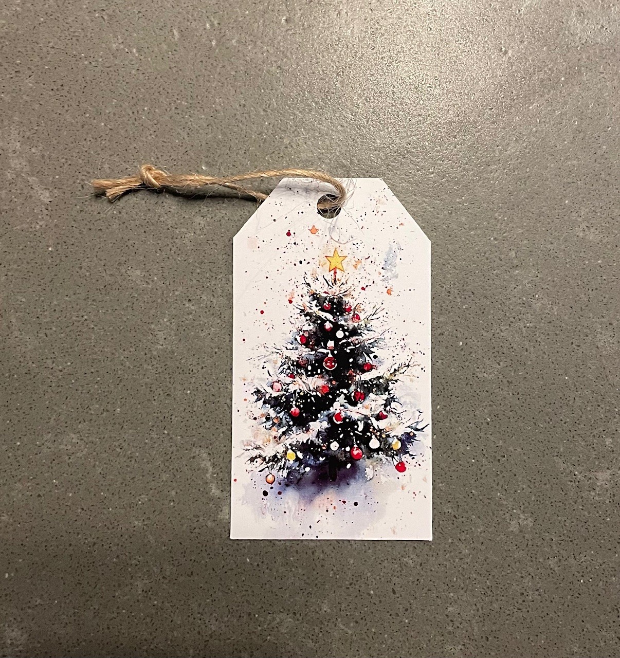 label kerstboom met ballen Cadeaulabel kerstboom - Image 1