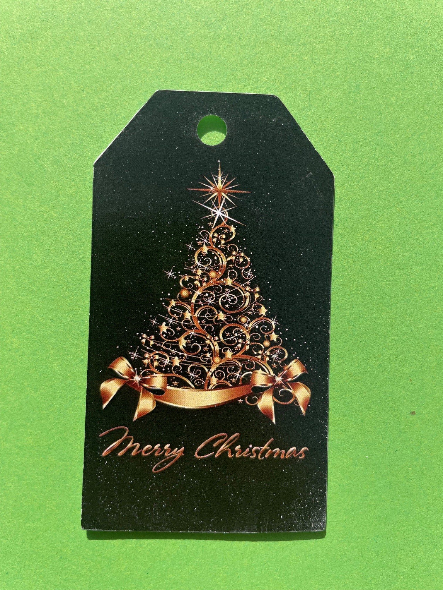 label zwart kerstboom Cadeaulabel zwart en goud - Image 1