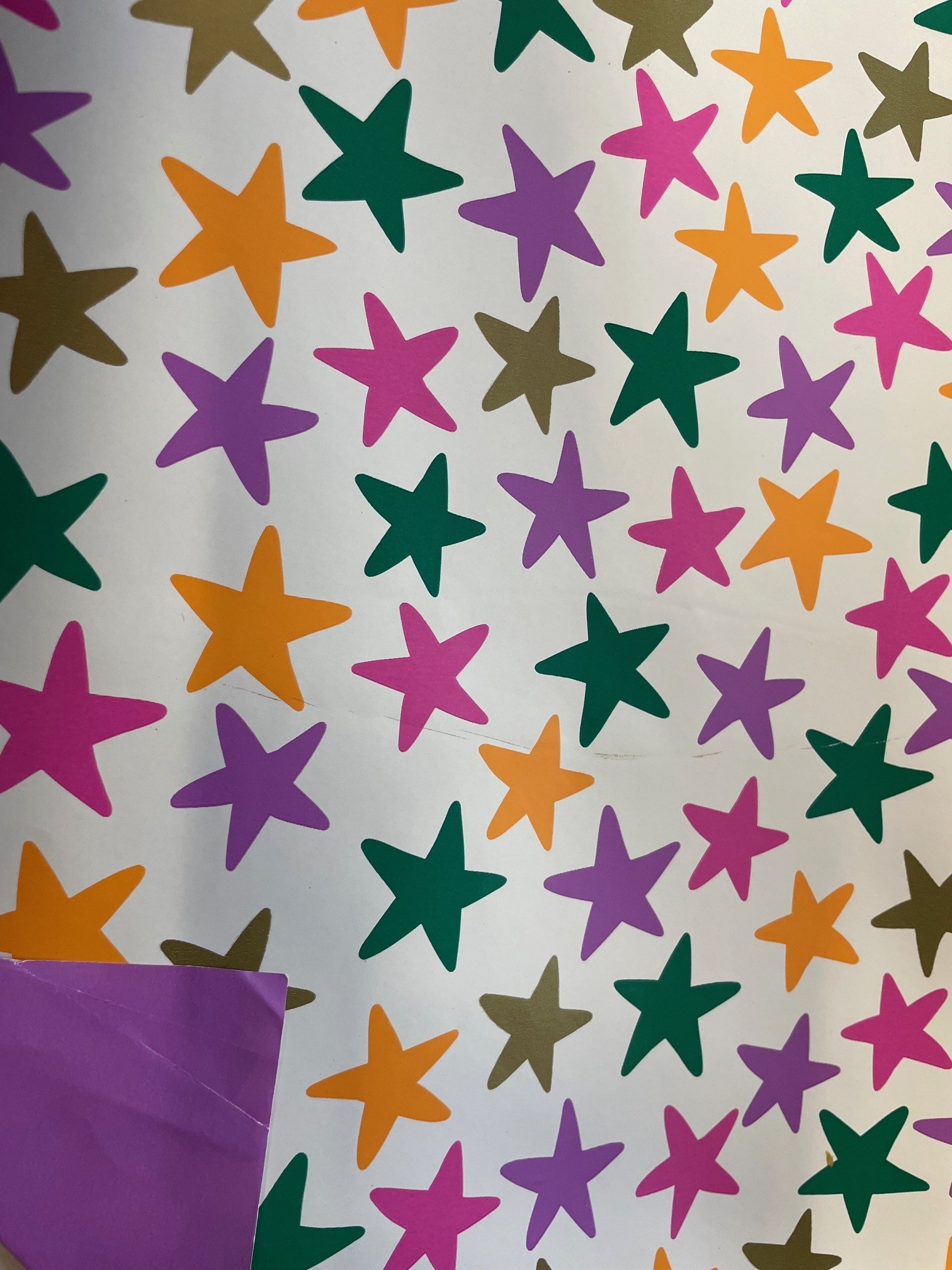 pakpapier ster Inpakpapier Gekleurde Sterren 30 x 200 - Image 1