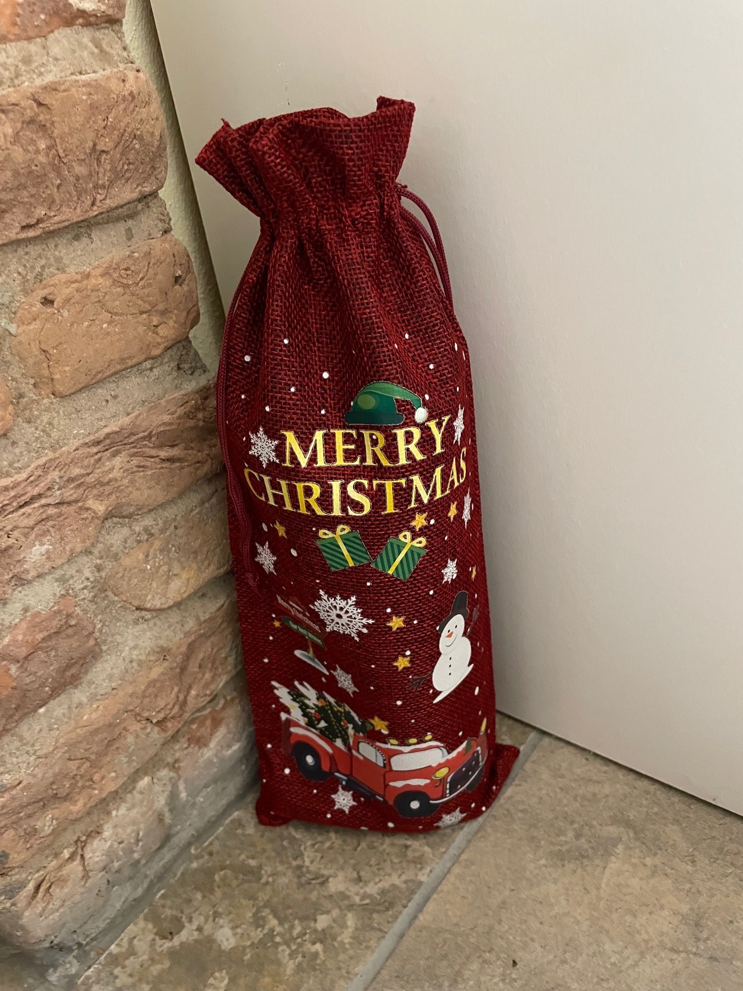 wijzak auto Wijnzak rood kerst auto - Image 1