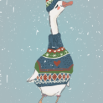 Ansichtkaart Gans in de winter