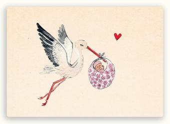 ha51-webje - kopie Ansichtkaart Geboorte Meisje - Image 1